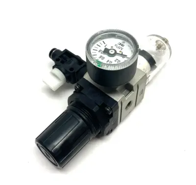 USED SMC MODULAR FILTER REGULATOR W/ GAUGE 0.05~0.85MPA SET PRESS