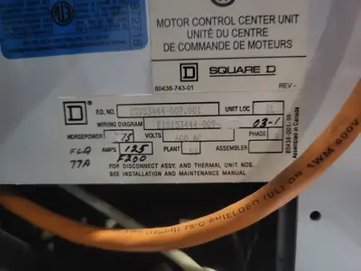 USED SQUARE D MODEL 6