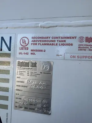 New | in-Stock HIGHLAND 15000 GAL Stationary Fuel Tanks Ohio US | Surplus Asset Holdings #1207038