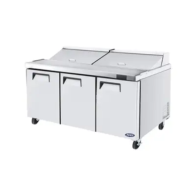 New | in-Stock Atosa New Atosa MSF8304GR 72" Sandwich Prep. Table with (18) 6" Deep Poly Pans Food Prep Tables Illinois US | Falcon Restaurant Supply #1375342
