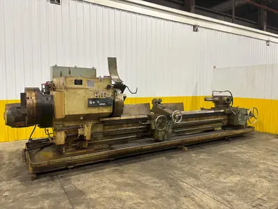 12.5" HOLLOW SPINDLE WARNER & SWASEY MODEL 4A (M-3580) SQUARE HEAD & 12' EXTENDED BED TURRET LATHE: YOBRO #24423