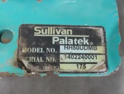 SULLIVAN PALATEK HH50UD / HH50UDMB 50 HP AIR COMPRESSOR MANUFACTURED 2014