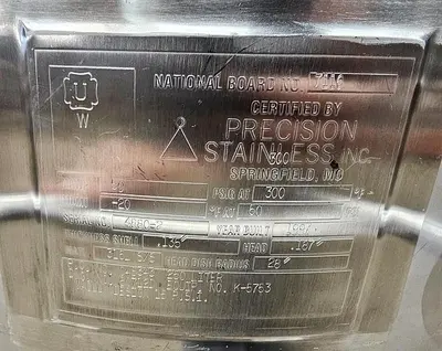 Used 66 Gallon Tank (Vessel), 316 Stainless Steel, Full Vacuum