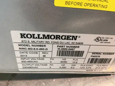 Used KOLLMORGEN MMCSD6.0460D Servo Drives Ohio US | HGR 24 #1330271