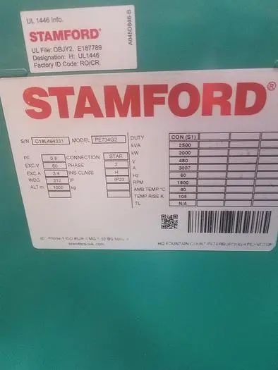 NEW 2020 STAMFORD PE 734G2 2000KW