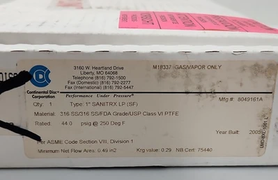 NEW Continental Disc Corp. 8049161A