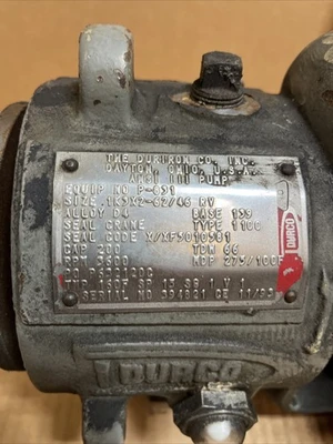 Duriron Durco Pump P-831 Size 1K3x2-62/46 RV Type 1100 Warranty 🇺🇸