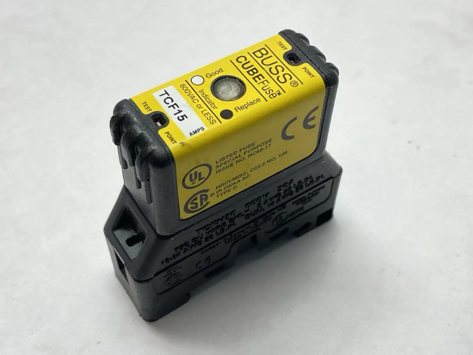 Used Cooper Bussmann Low-Peak CUBEFuse Time Delay Fuse 15A 600VAC w/ TCFH30 Base Fuses Michigan US | Maverick Industrial Sales #1401956