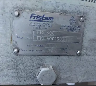Used FRISTAM FKL 600 Positive Displacement Pumps California US | Machinery & Equipment #1371485