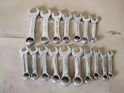 14 - 24mm and  3/8" - 5/8" Stubby Combination Wrench Set (17pcs)