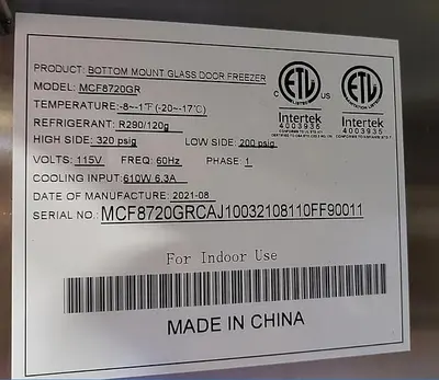 USED Atosa MCF8720GR