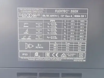 USED LINCOLN ELECTRIC FLEXTEC 350X