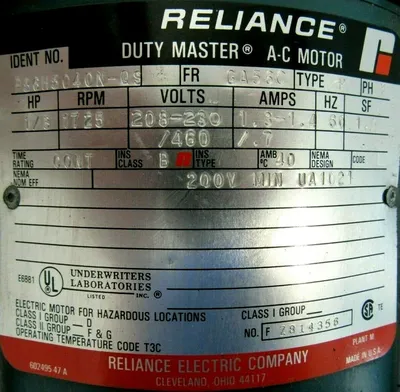 NEW RELIANCE ELECTRIC P56H5040N-QS MOTOR 1/3HP 1725RPM 208-230/460V GA56C 5/8"