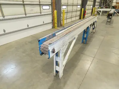 New London Engineering 7.5"x16' Plastic Roller Belt Accumulating Conveyor 30 FPM