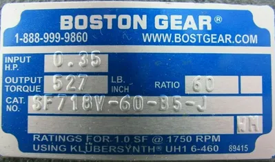NEW BOSTON GEAR SF718V-60-B5-J SPEED REDUCER 60:1 SF718V60B5J