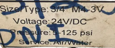 NEW J.D. GOULD M4-3V SOLENOID VALVE 3/4 24VDC 125PSI M43V