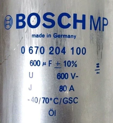 NEW BOSCH 0-670-204-100 CAPACITOR 600MF 600V
