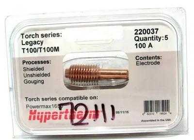 LOT OF 5 NEW HYPERTHERM 220037 ELECTRODES 100A