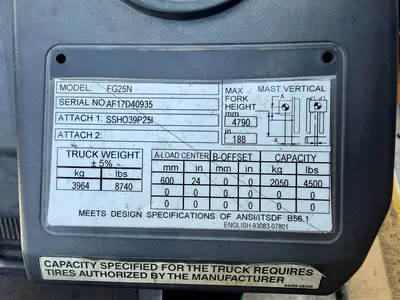 Used 2014 MITSUBISHI FG25N Liquid Propane Forklifts Texas US | TB Forklifts #1274887
