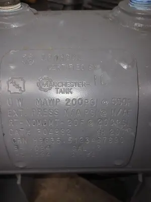 USED MANCHESTER TANK MANCHESTER TANK CAT# 304982 MAWP 200 PSI 3 GAL
