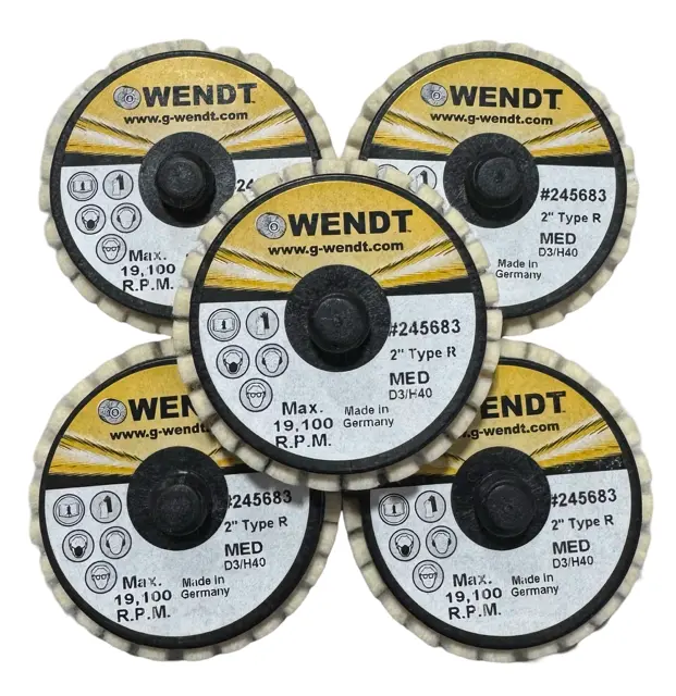 Wendt 2" Roloc Mini Felt Polish Flap Disc Medium 5 Pack