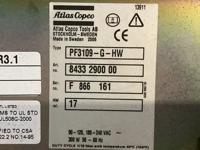 Used 2006 ATLAS COPCO PF3109GHW Industrial Controls Ohio US | HGR 24 #1515810