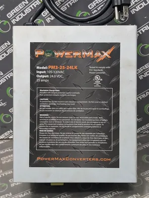 PowerMax PM3-25-24LK Power Converter 105-130VAC In 24VDC 25A Out Used