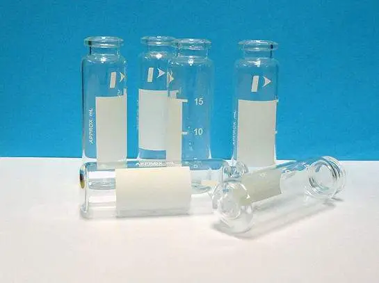 20 mL Clear Glass Crimp Top Vial with Write-On Patch, 1000/pk