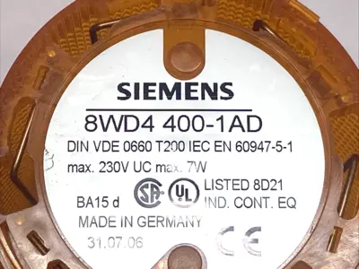 Used Siemens Amber Signal Stack Light 230V 7W LOT OF 2 Light Source Equipment Michigan US | Maverick Industrial Sales #1395965