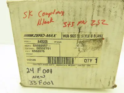 Zero Max A405205 Blank Coupling Hub Size 52 Style B Blank 5-1/4"OD x 2"Thick