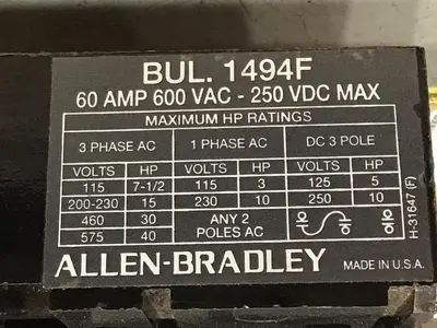 USED ALLEN BRADLEY 1494F-R666
