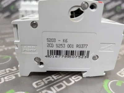 Lot of 7 ABB S203-K6 Three Pole Circuit Breakers 6A 400VAC Used