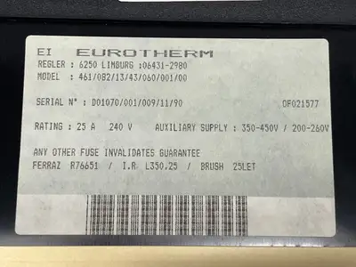 USED EUROTHERM THYRISTOR POWER UNIT 240V 25A SERIES 461
