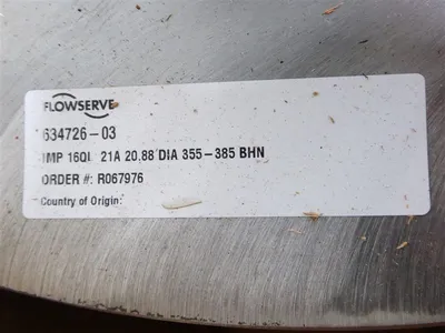 Flowserve 20.88" QL Double Suction 6 Vane Impeller CA-15 Cast Steel Surplus