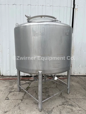 APV 450 Gallon Stainless Steel Dome Top, Cone Bottom Single Shell Tank