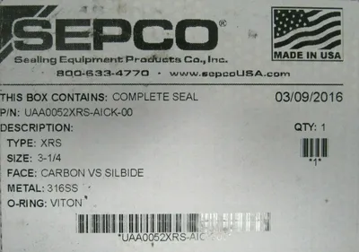 NEW SEPCO UAA0052XRS-AICK-00 SEAL KIT 3-1/4" UAA0052XRSAICK00