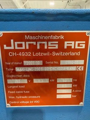 2001 JORNS AG MAXI-200-4.0 Folding machines | Liberty Machine Works LLC (3)