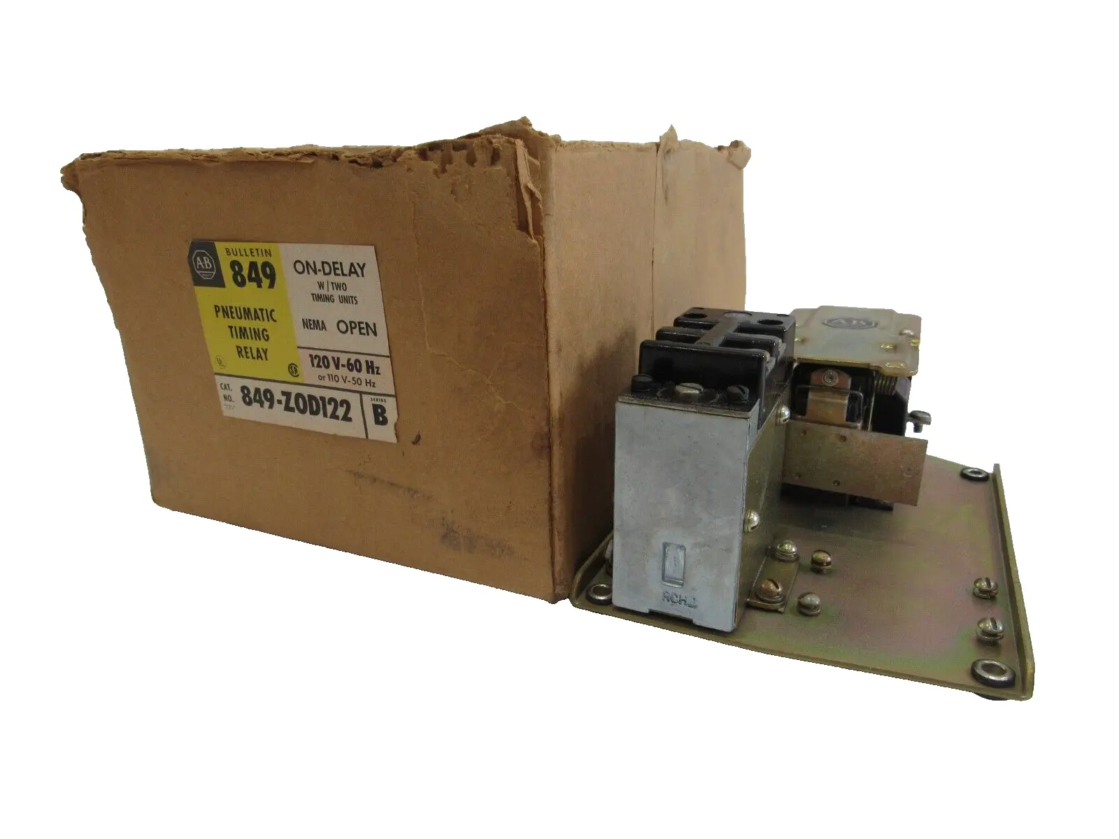ALLEN BRADLEY 849-ZOD122 TIMING RELAY SERIES B 849ZOD122 NEW, SURPLUS