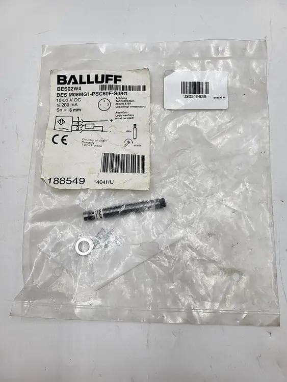 New | in-Stock BALLUFF BALLUFF BES02W4 PROXIMITY SENSOR BES M08MG1-PSC60F-S49G *NEW SEALED BAG* Proximity Sensors | ND Industrial Surplus #1225320