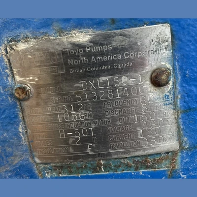USED TOYO PUMPS DXL150-1