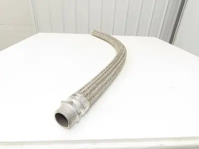 2" OD Stainless Steel Flexible Braided Hose 48" Pipe Union