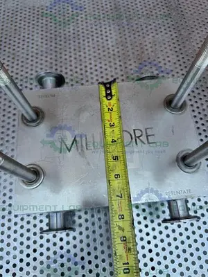 USED MILLIPORE STAINLESS STEEL PELLICON FILTER HOLDER W/ 1" SANITARY FITTING