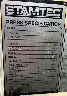 USED 2013 STAMTEC STAMTEC OCP-60 PRESS