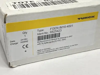 USED TURCK MULTIPROTOCOL I/O MODULE FOR ETHERNET 16 INPUT 6825423