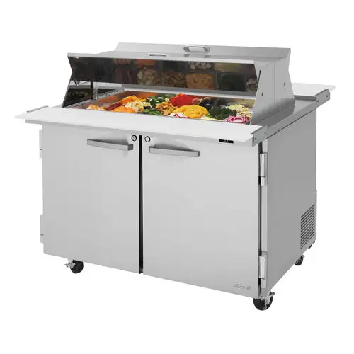 Turbo Air PST-48-18-N-DS 48 1/4" PRO Series Mega Top Dual Sided Sandwich/Salad Prep Table w/ Refrigerated Base, 115v