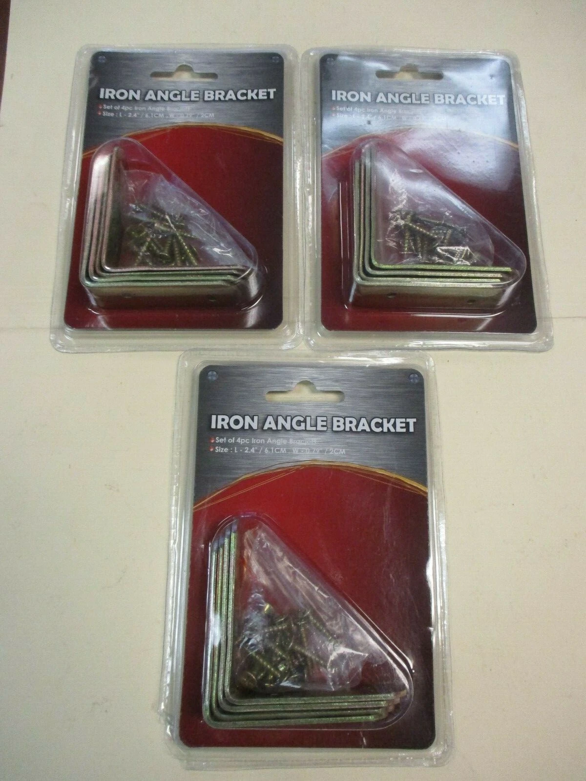 New L-Iron Item# 26829 Angle Brackets (3 lot of 4 pcs)