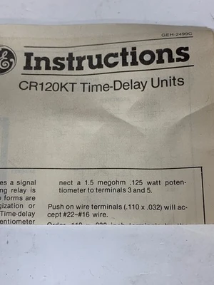 NEW General Electric CR120KT00441AB