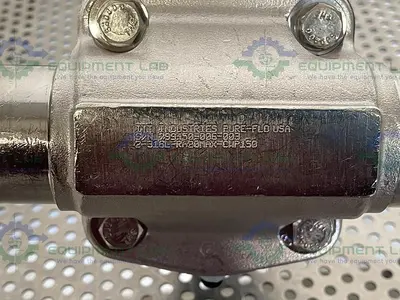 USED ITT PURE-FLO 2-316L-RA20MAX-CWP150 3 WAY DIAPHRAGM VALVE W/ 2" SANITARY FITTING