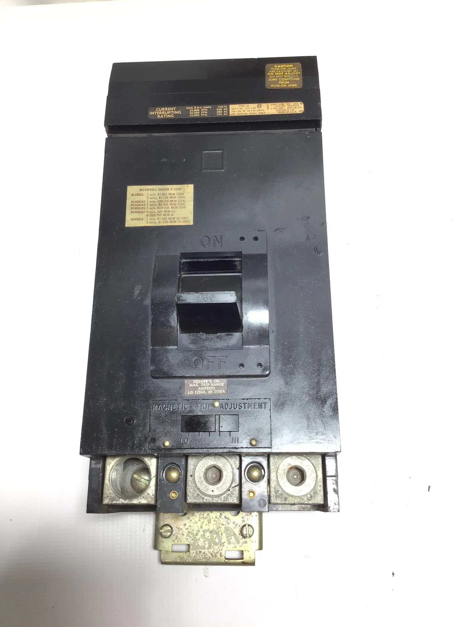 Square D LA-Series I-Line Molded Case Circuit Breaker