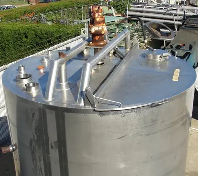 SPC6899  Tank 1000 gallon vertical tank, Stainless Steel, side scrape and paddle agitator, dish
